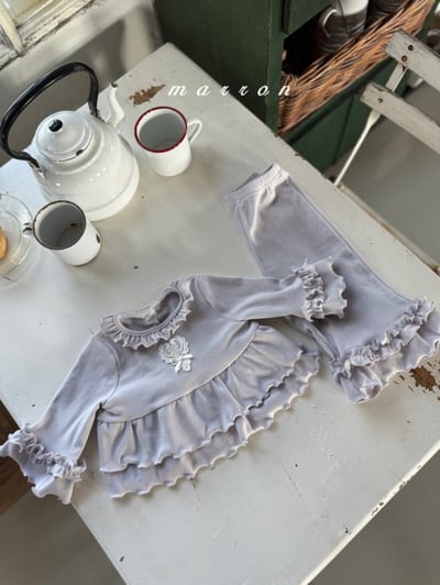 Marron10｜(1y-6y) 層次荷葉滾邊套裝12