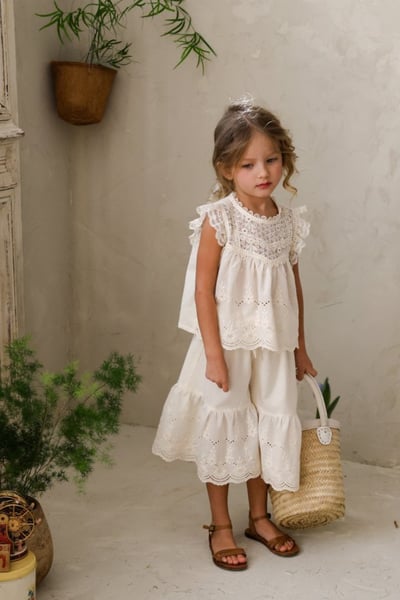 FLO28｜(75-140) 鏤空喇叭七分褲9