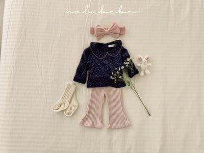 Valubebe51｜(65-90) 蝴蝶結羅紋喇叭褲4