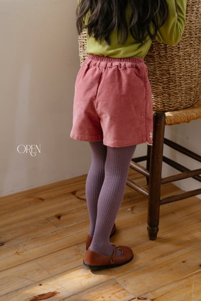 OREN24｜(85-120cm) 復古小雛菊刺繡褲裙11