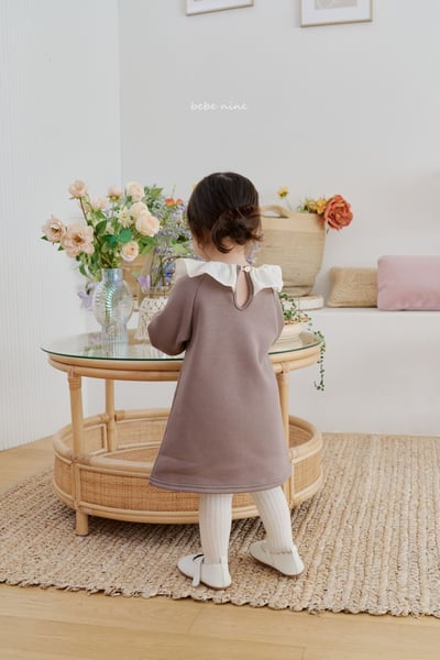 bebe nine33 (65cm-115cm) 3色荷葉摺邊洋裝2