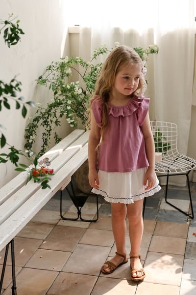 FLO35｜(75-140) 荷葉波浪領上衣14