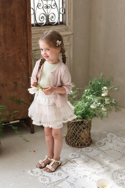 FLO04｜(75-140) 四色蕾絲七分袖開衫16