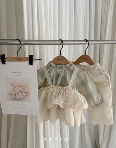 AOSTA31｜(6m-5y) 花卉壓紋/條紋直筒長褲21