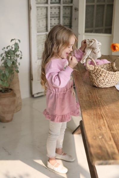 FLO11｜(75-140) 2色愛心碎花布洋裝17