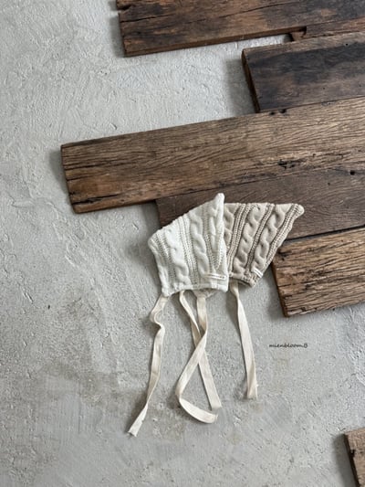 Bloom.b31｜(0m-24m) 麻花針織精靈綁帶帽7