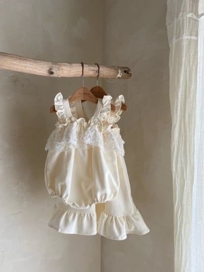 Anne Shirley08｜(1y-5y) 1色荷葉蕾絲無袖洋裝4