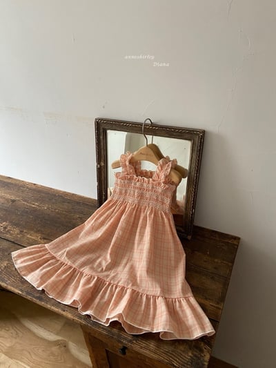 Anne Shirley25｜(1y-5y-mom) 2色格紋抓皺洋裝9