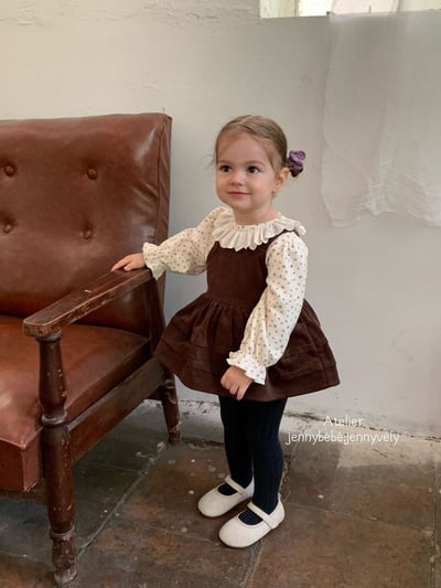 JE582｜(73-100cm) 滾邊翻領上衣/燈芯絨吊帶包屁裙17