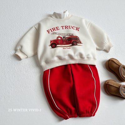 vivid13｜(78cm-125cm) 線條內刷毛休閒縮口褲4