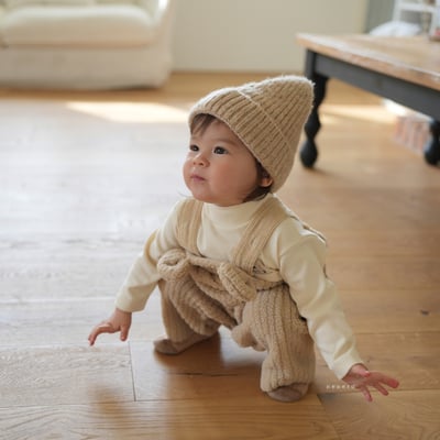 neneru04｜(60cm-85cm) 1色小熊燈芯絨吊帶褲6