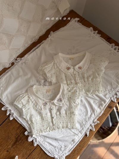 Marron35｜(1y-6y) 復古刺繡鬆緊外套3