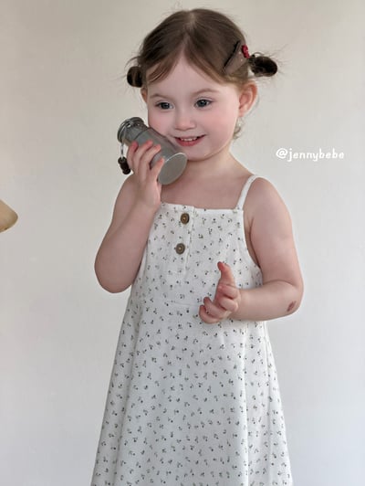 JE434｜(80-120cm) 細肩帶小碎花洋裝3