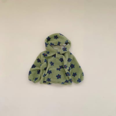 Fondue 20｜(75cm-110cm)  花花絨毛連帽上衣4