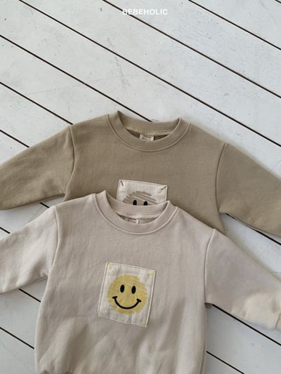 Bebe holic59｜(3m-18m) 微笑印花包屁衣2