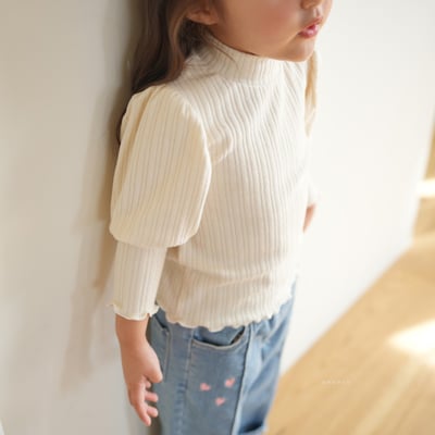 neneru22｜(70cm-125cm) 2色公主袖捲邊上衣9