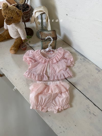 Marron02｜(3m-18m) 蕾絲小碎花套裝7