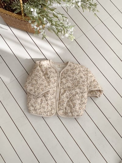 Bebe holic19｜(6m-18m) 碎花滾邊鋪棉拉鍊外套6