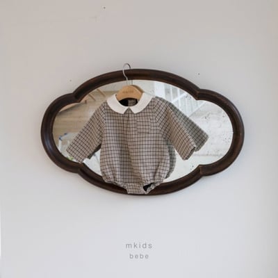 M-KIDS10｜(55-80cm) 2色口袋格紋圓領包屁衣12