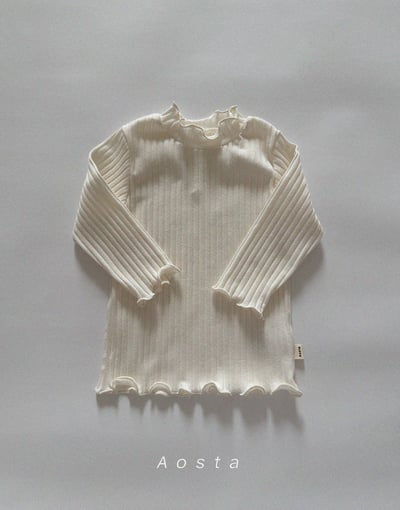 AOSTA04｜(6m-5y) 木耳邊碎花素面上衣4