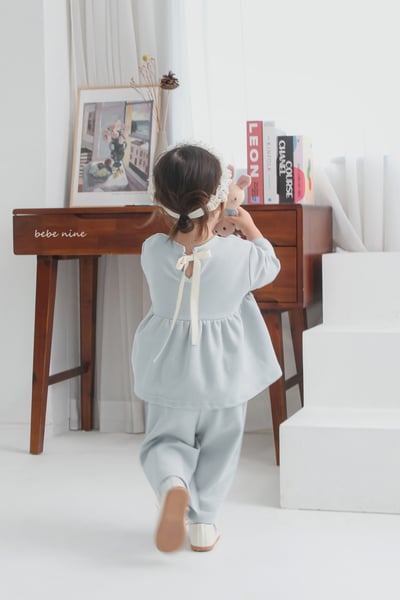 bebe nine14  (65-115) 2色經典蝴蝶結綁帶套裝5