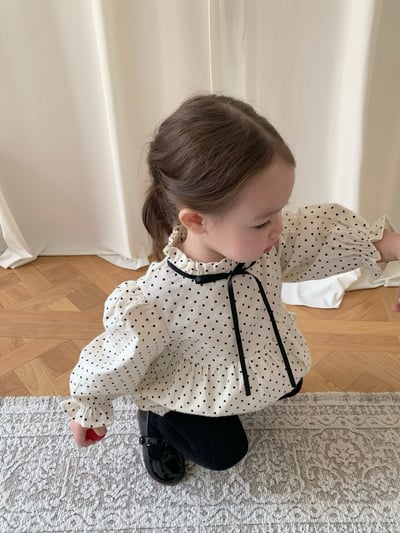 JE600｜(66cm-90cm) 波點緞帶包屁衣8