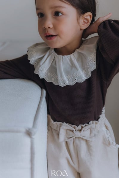 ROA28｜(80cm-120cm) 2色甜美蕾絲翻領上衣15