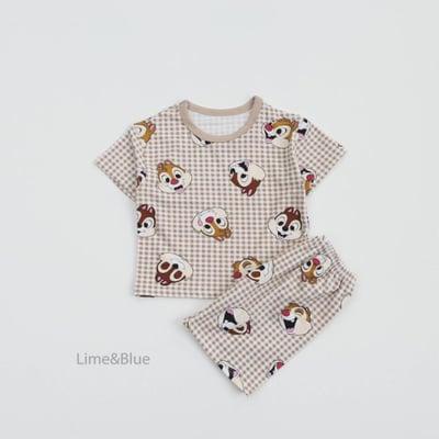 LIME&BLUE02｜(55-118cm MOM )  迪士尼親子居家服14