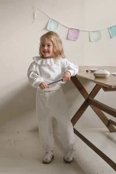 FLO30｜(75-140) 2色荷葉花瓣邊縮口長褲15