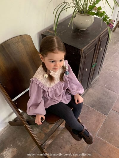 JE571｜(66-90cm) 暮丁香拼接荷葉邊包屁衣19