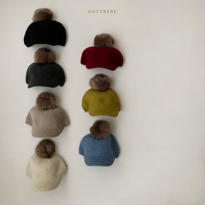 Oottbebe50｜(6m-5y  Free)  棒球毛兔毛帽2