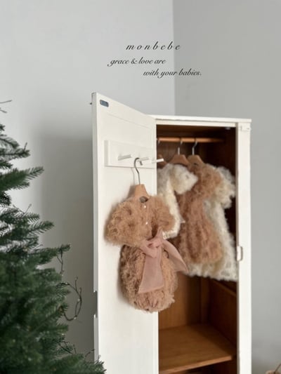 MONBEBE19｜(6m-24m) 層次薄紗綁帶包屁衣4