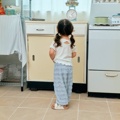 1st blue07｜(~93-118cm) 蕾絲滾邊縮口褲5