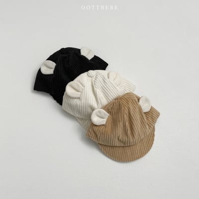 Oottbebe46｜(1-3y  Free)  燈芯絨熊耳鴨舌帽3