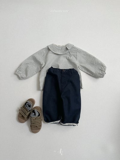 Atomeme41｜(70-110) 簡約圓領娃娃袖襯衫10