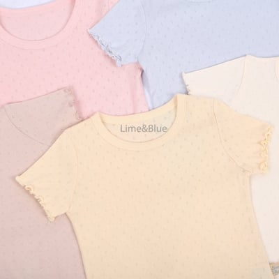 LIME&BLUE09｜(80-118cm)  木耳邊素色居家服2