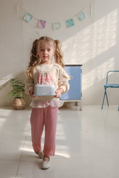 FLO18｜(75-140) 3色蕾絲滾邊直筒長褲10