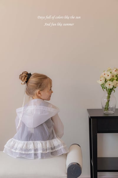 M-KIDS13｜(65-115cm) 荷葉滾邊連帽拉線外套11