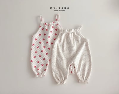 my_bebe25｜(-6m-12m-) 細肩印花內刷毛連身衣1