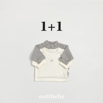 Oottbebe82｜(0m-12m  1y-7y)  薄絨愛心+條紋上衣兩件組6