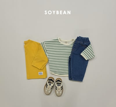 Soybean34｜(75cm-118cm) 條紋內刷毛上衣6