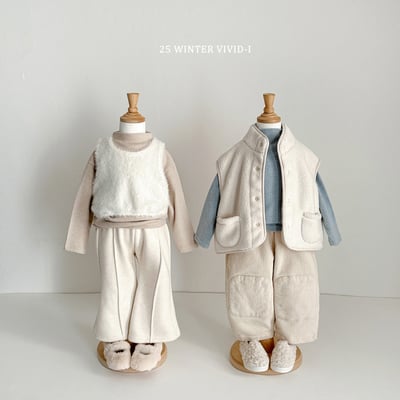 vivid34｜(78cm-125cm) 燈芯絨小布直筒長褲2