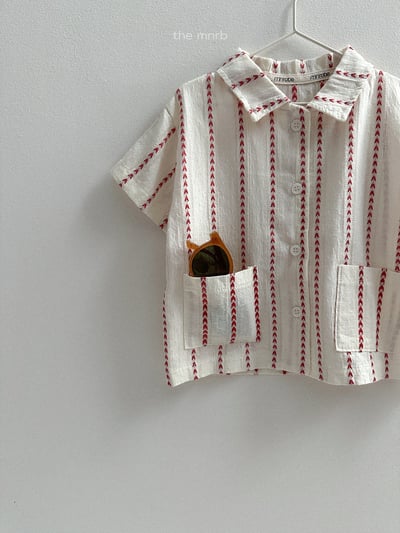 MiniRobe20｜(70-110) 印花口袋襯衫7