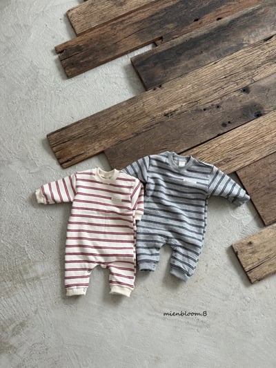 Bloom.b05｜(0m-24m) 小標條紋連身衣1