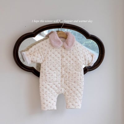 M-KIDS04｜(65-80cm) 2色絎縫夾層棉碎花連身衣9