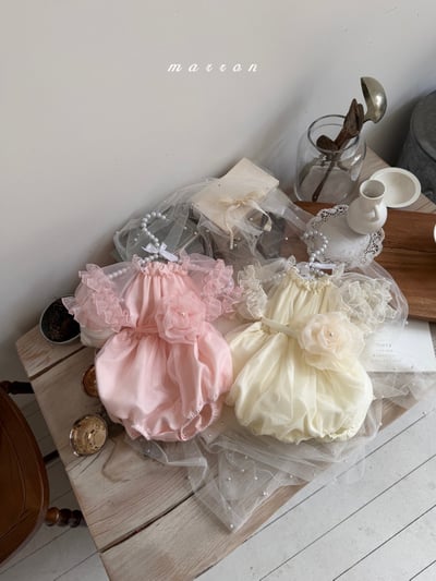 Marron05｜(3m-18m 1y-6y) 玫瑰花公主包屁衣/洋裝6