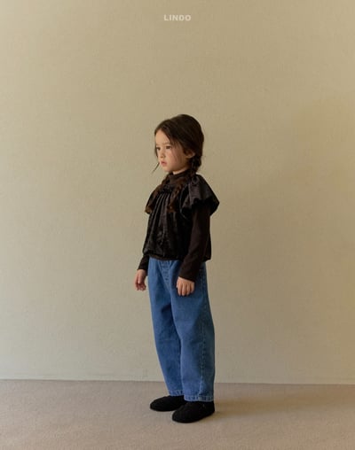 Lindo43｜(80cm-125cm) 絲絨抓皺短袖上衣10