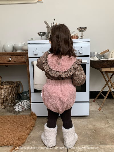 JE 642｜(80-110cm)  絨毛小碎花包屁裝13