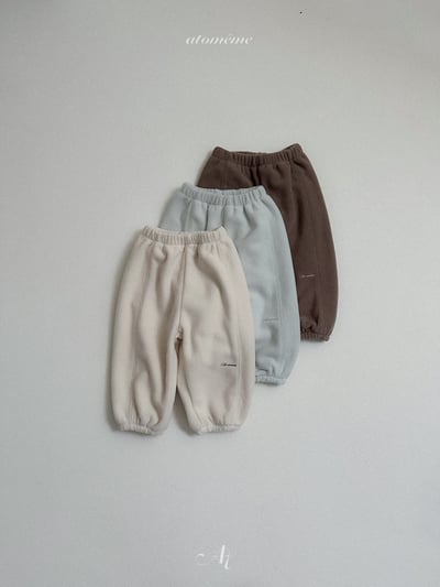 AT03｜(70-110) 韓系刺繡刷毛束口褲1