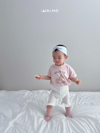 lala land10｜(3m-18m) 2色荷葉滾邊透氣五分褲12